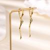 Fashion Exquisite Diamond-set Ear Buckle Earrings Women's Temperament Versatile Snake Earrings New
