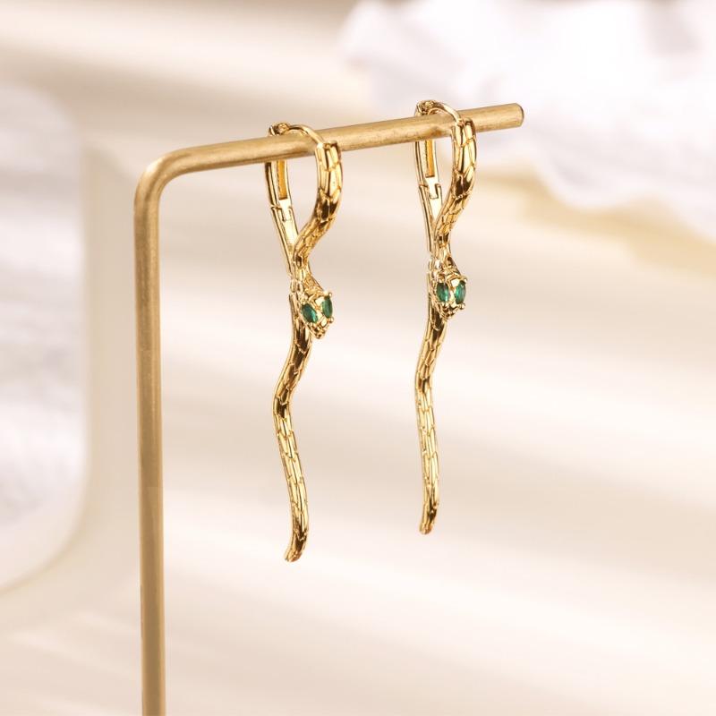 Fashion Exquisite Diamond-set Ear Buckle Earrings Women's Temperament Versatile Snake Earrings New