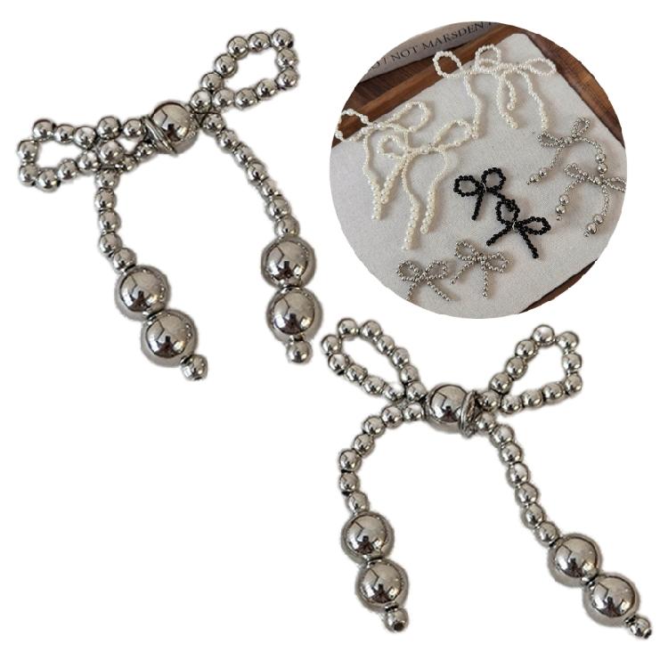 Unique Pearls Butterfly Bowknot Shoe Ornaments Decoration Portable Footwear Accessory with Thess Elegant Charm
