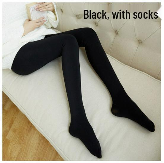 Velvet-Lined Photosensitive Warm Jumpsuit: Knitted High Elastic Leggings for Autumn/Winter