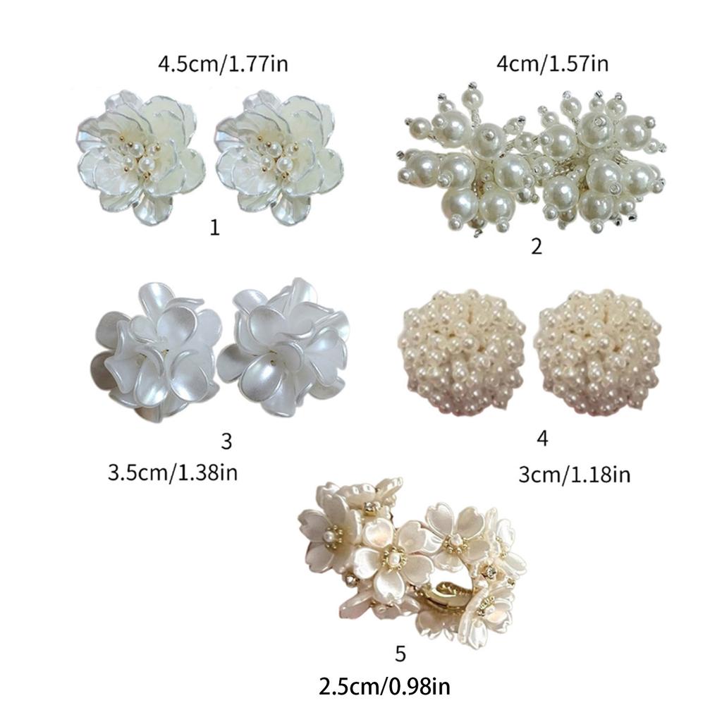 Modischer Ohrschmuck Süße Ohrstecker Stilvolle Ohrnadel Schöne ABS-Blumen-Ohrringe Perlenohrringe für einzigartige Stile