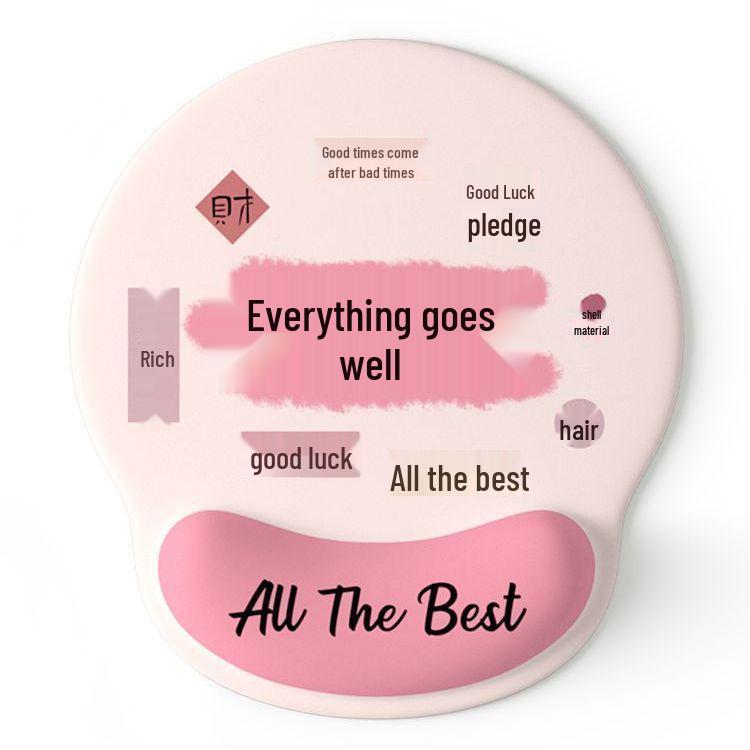 Creative Ink Wash Wrist Support Mouse Pad: Anti-Slip Hand Rest for Office and Laptop Keyboard Use