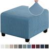 Elastic Square Footstool Cover Polar Fleece Ottoman Case Sofa Footrest Stool Slipcover For Living Room Home Furniture Protector