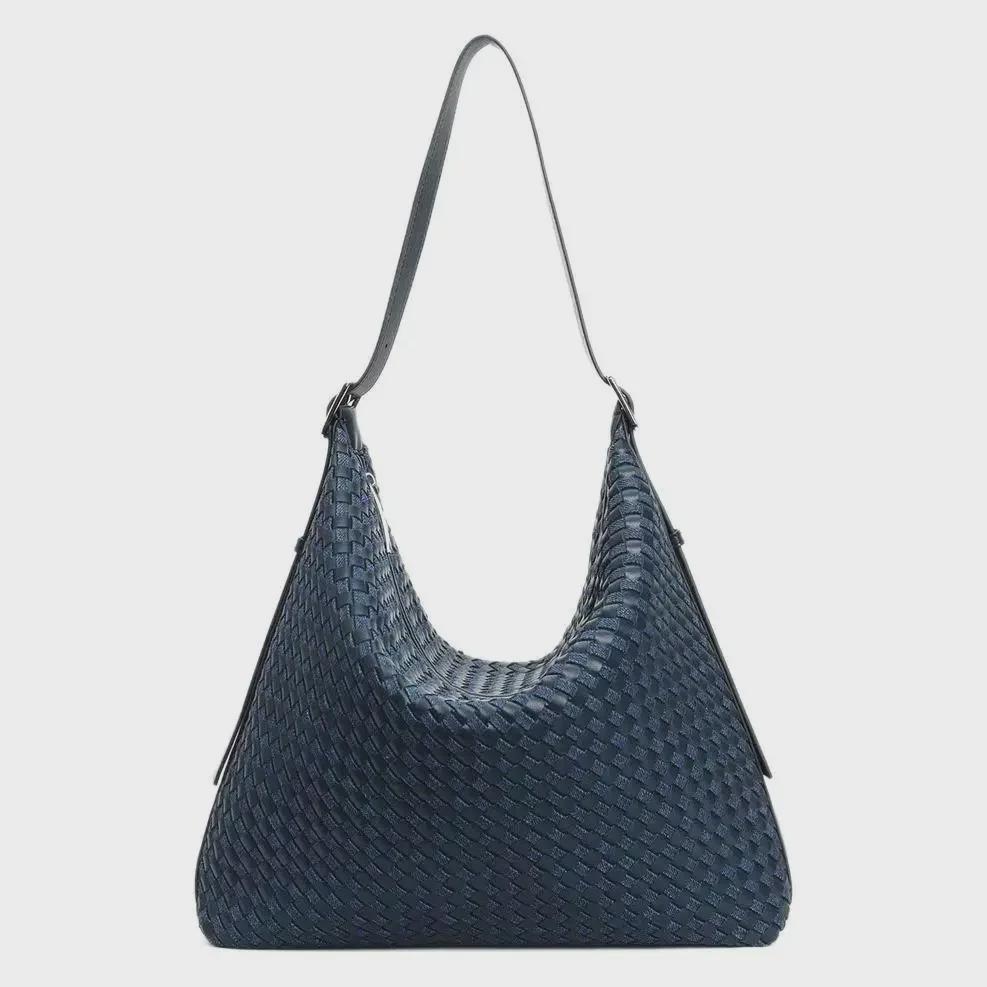 Borsa Tote da Donna in Vera Pelle Intrecciata a Mano in Pelle Bovina - Borsa a Spalla Versatile di Grande Capacità per il Pendolarismo