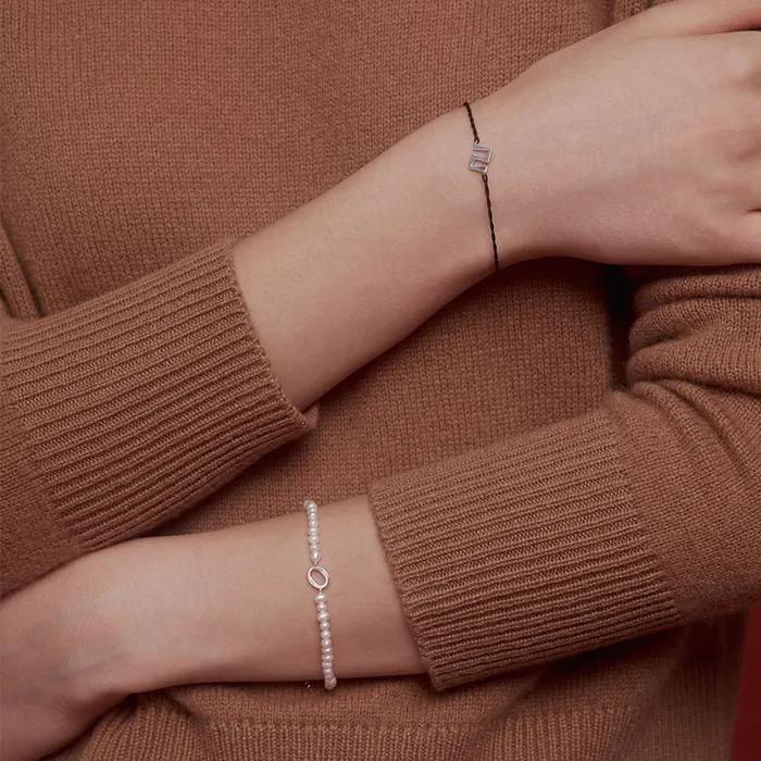 Hanguel Initial Pearl Bracelet