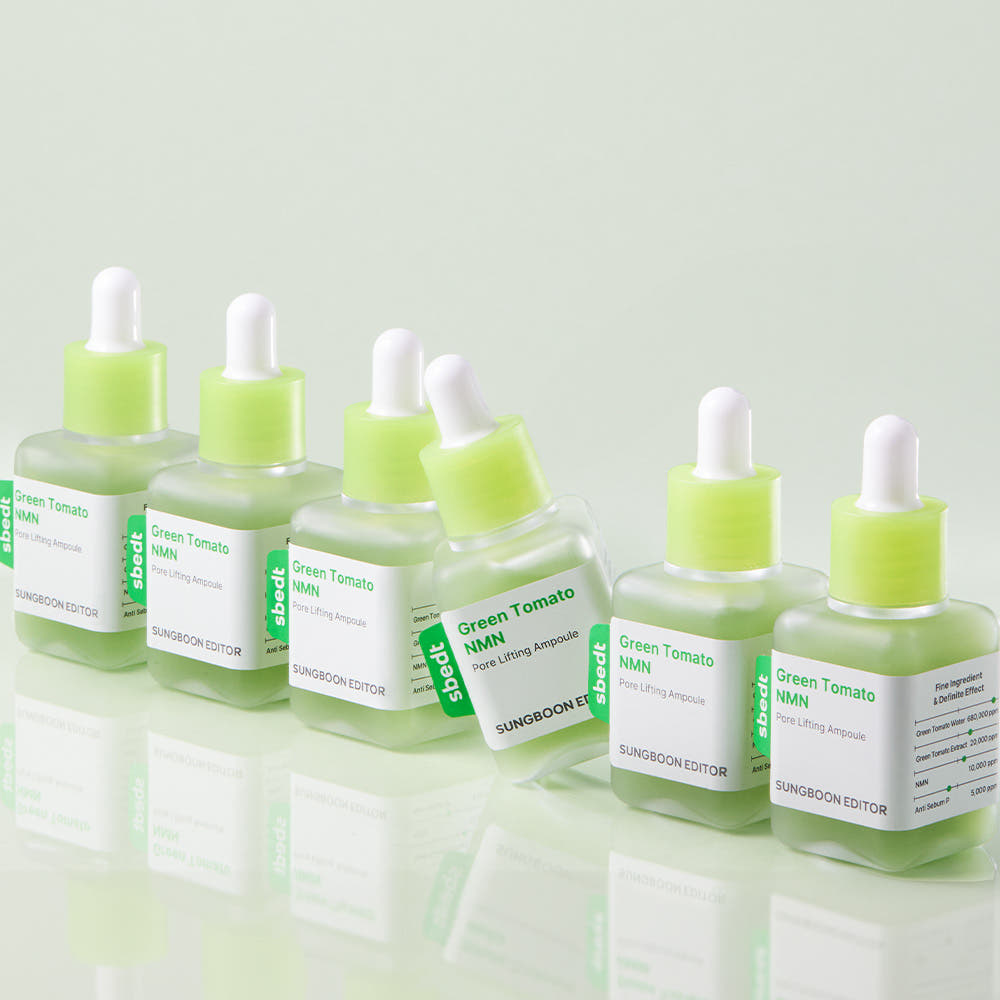 SUNGBOON EDITOR Green Tomato NMN Pore Lifting Ampoule 40ml Korean Firming & Pore Care Facial Ampoule