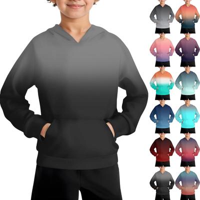 Boys Casual Fashion Long Sleeve Hooded Pocket Sweatshirt