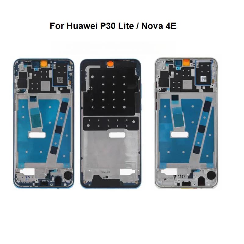 Para Huawei P30 Lite Marco Frontal Carcasa Marco Medio Placa Trasera Chasis+Botón de Encendido y Volumen