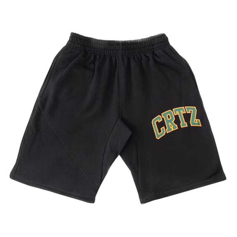 Corteiz American Street Hip Hop Printed Knitted Shorts Men's Trend Brand Summer Loose High Street Five-point Central Guard Pants