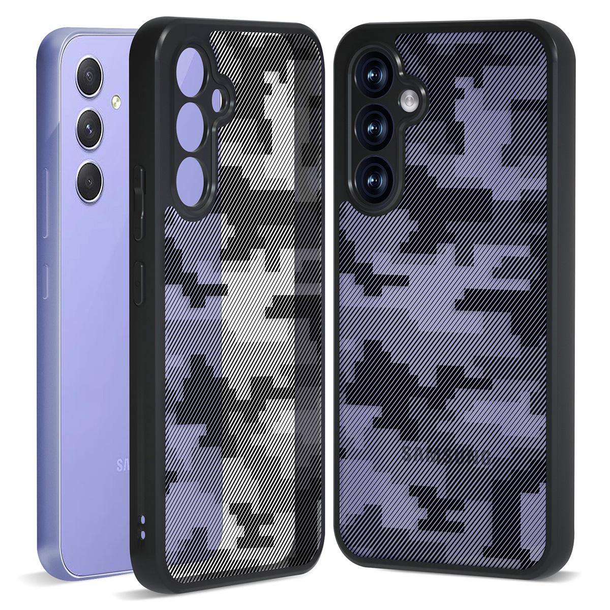 

IBMRS For Samsung Galaxy A35 5G Case Shockproof Hybrid Hard PC Soft TPU Phone Cover Grid Camouflage