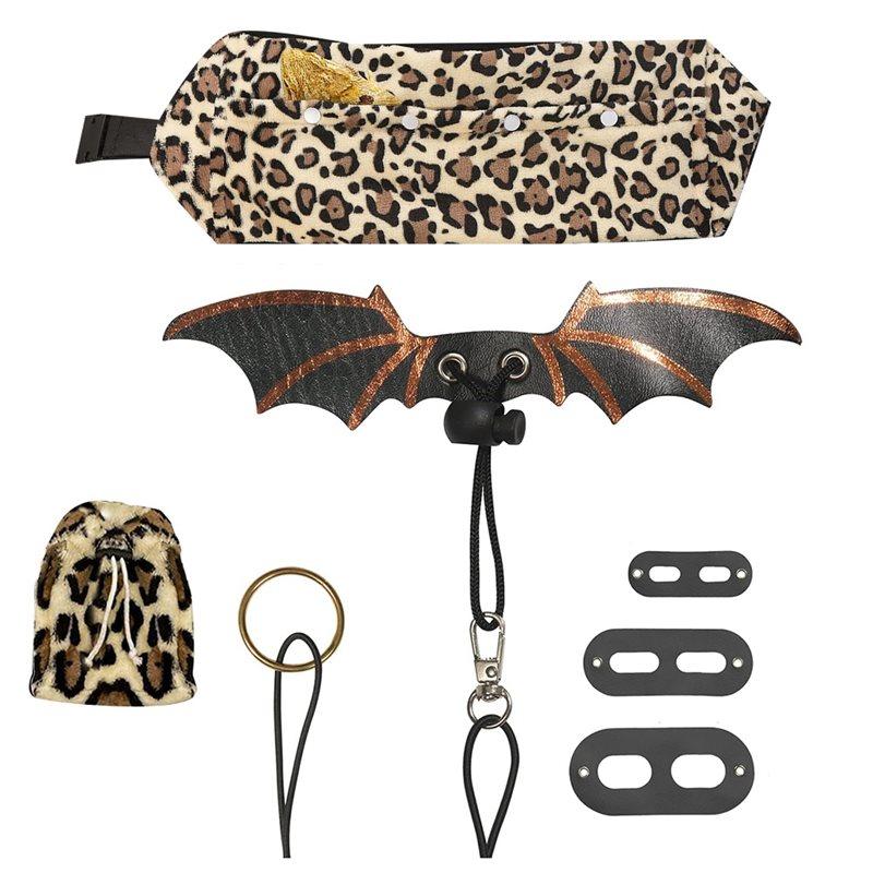 A25F-Beardie Carrier, Bearded Dragon Harness Set With Leash, Adjustable Lizard Harness Featuring Leather Wings And Sling Bag коричневый
