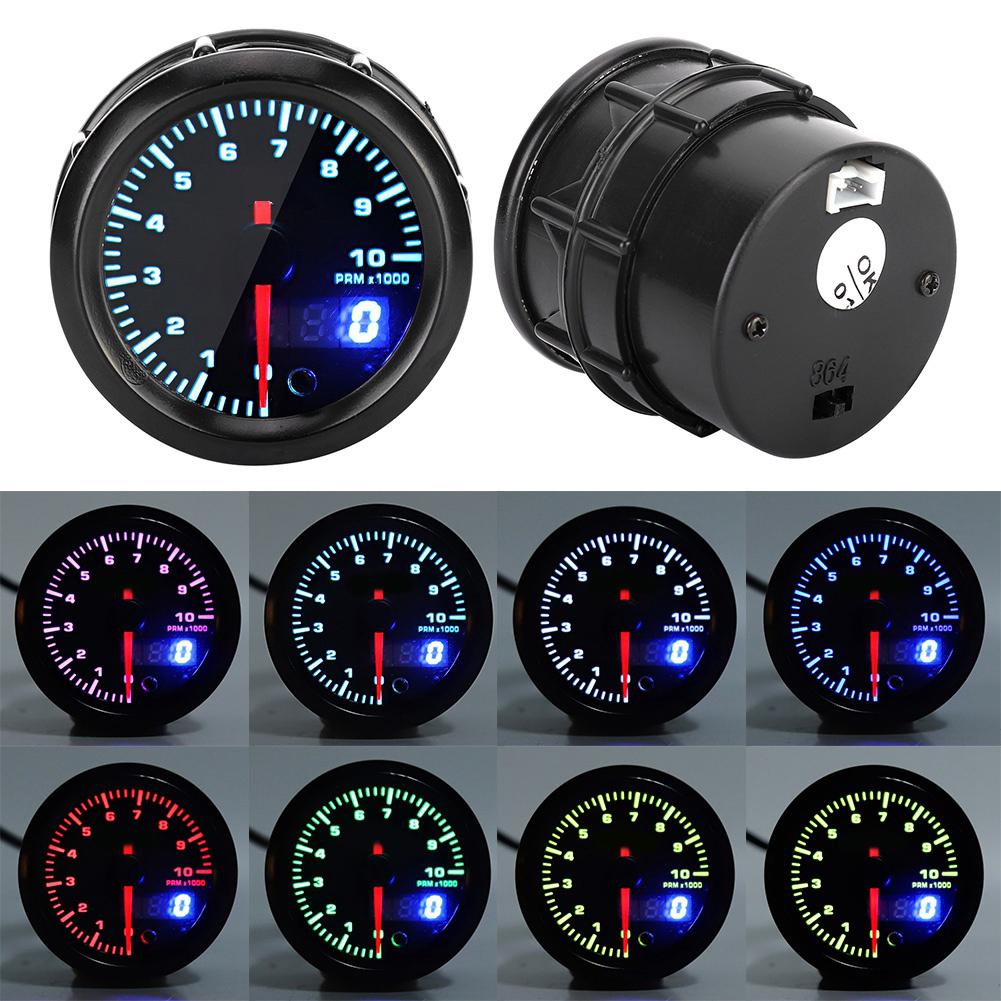 2in 12V Tachometer Gauge Meter Pointer Digital Display with Stepper Motor 0 10000RPM