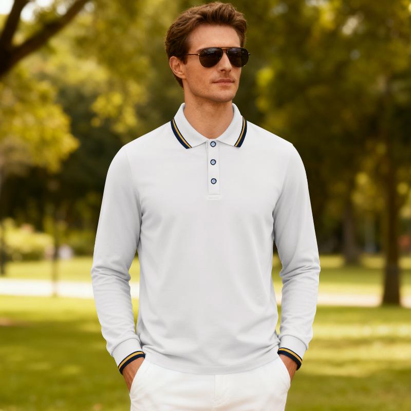 Loose Men's Casual Golf Quick Drying Breathable Long Sleeve Embroidered T-irt Ciwalk Cleanfit Pure Color Golfwear Polo Shirtss