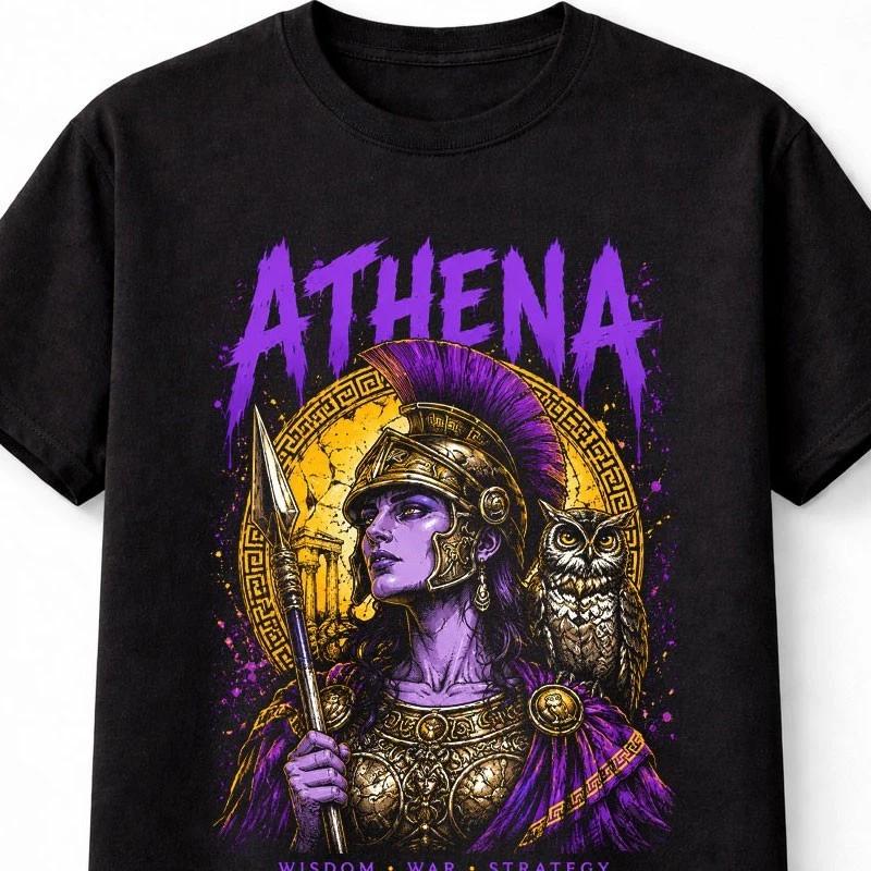 Athena Greek Goddess Warrior Owl Mythology Fantasy Unisex TShirt S