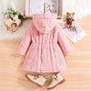 Girls' Teddy Bear Flannel Hooded Cardigan Jacket - Winter Casual Versatile Warm Wear.