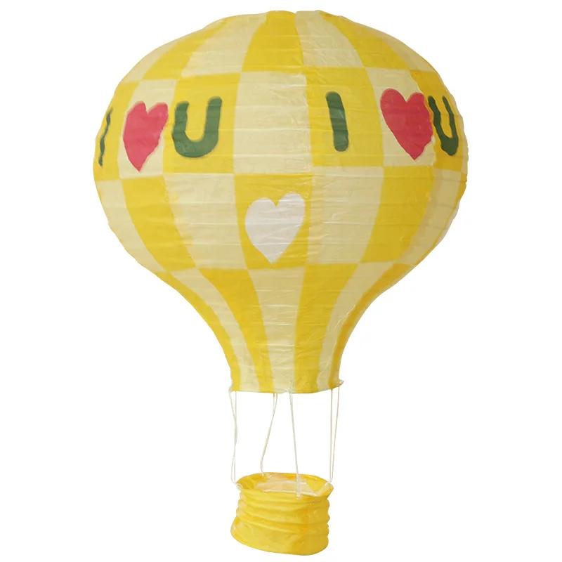 12" 30cm Rainbow Hot Air Balloon Paper Lanterns Ball Lampion Hanging White Wedding Decoration Lampshade Christmas Party Decor