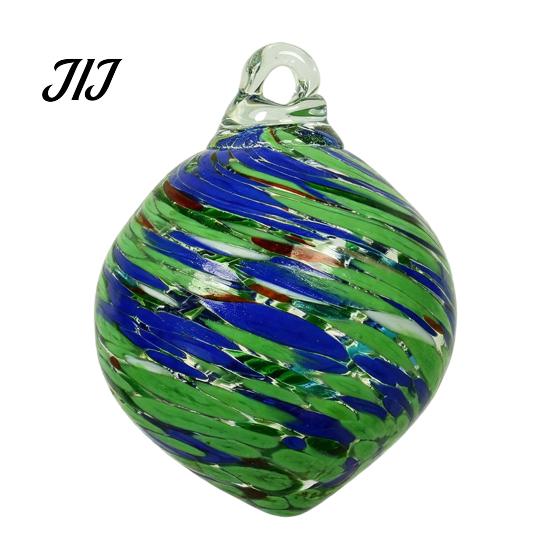 Artistic Indoor Outdoor Decor Hand Blown Glass Ball Ornament, Colorful Christmas Hanging Decoration Reflective Baubles for Tree, Window, Patio,