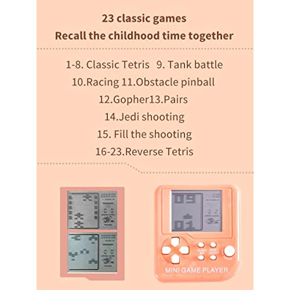 Tragbares Spielkonsolen-Spielzeug Tetris mit 26 Spiele-Schlüsselanhängern Schlüsselbund Handheld-Spielkonsole Mini Retro ...