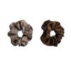 2pcs/set Double-Sided Hair Ties Plaid Hair Ropes Vintage Leopard Print Scrunchies  Commute