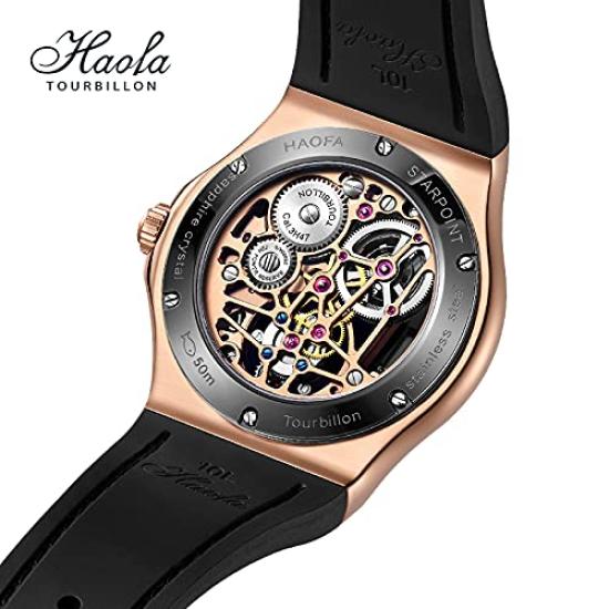 HAOFA Klokke Tourbillon Mekanisk Manuell Opptrekk Hul Skive Stilig Safirglass Populær Vanntett Gave Herre Herre Herre
