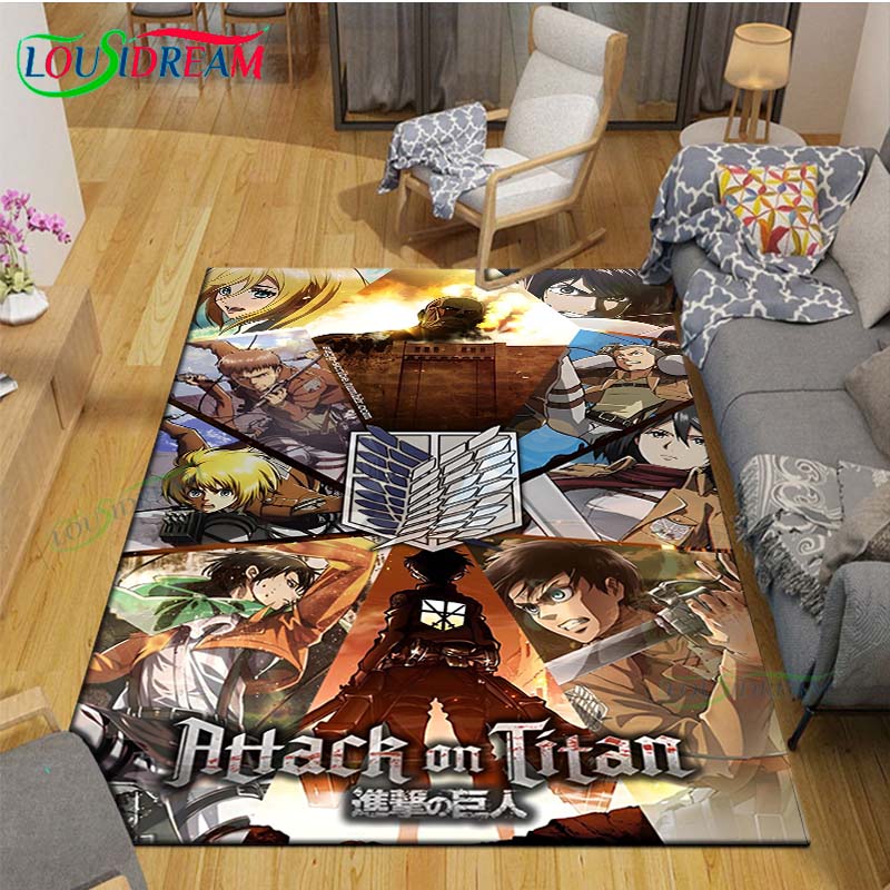 Fashion 3D Cartoon A-Attack T-Titan Printed Carpet Living Room Anti-Skid Area Rug Kids Bedroom Mats Yoga Mat Carpet Decor Gift