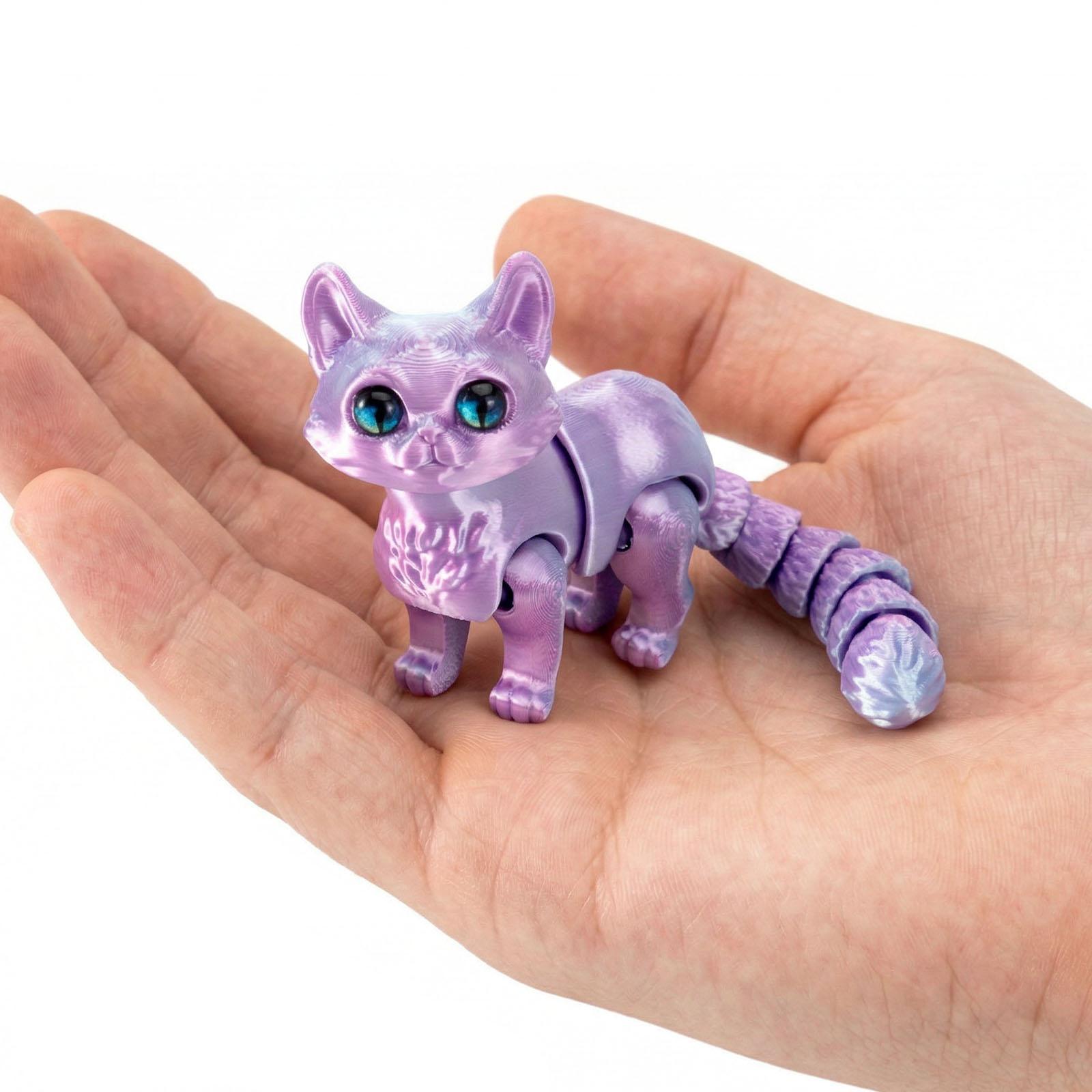

8Pcs Desk Display Collectibles PVC 3D Printed Flexible Cat Ornaments Simulation Animal Figurine for Home Office Tabletop Decor China Mainland