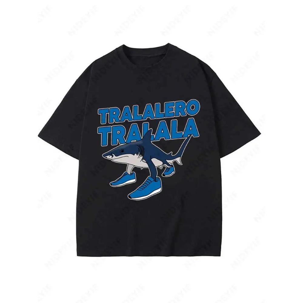 Tralalero Tralala Funny Shark Meme T-shirt Gifts Women's Fashion Gothic Vintage T-shirts Casual T Shirt Short Sleeved