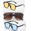 3 Pcs/Set Women Men Square Sun Glasses Retro Polygon Sunglasses Female Vintage Fashion  Double Beam Eyeglasses