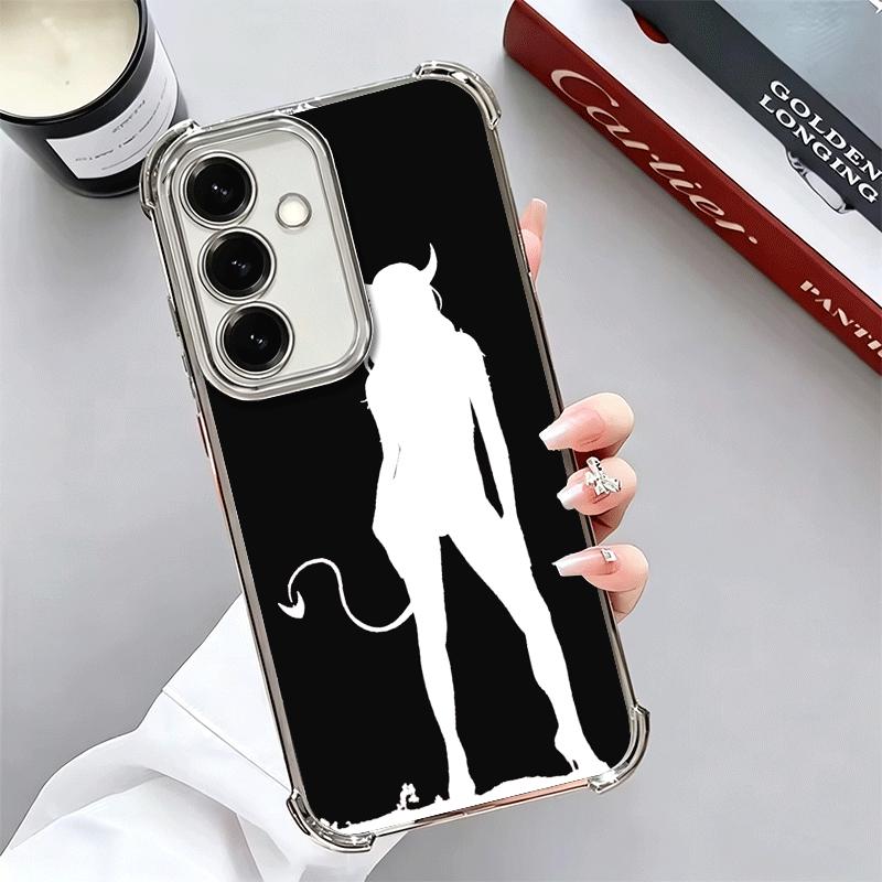 

Devil Girl Silhouette Cool Plating Phone Case For Samsung A17 A07 A37 A57 A16 A56 A15 A55 A14 A54 A13 A53 A26 A36 A25 A35 A24 A3 Samsung A14