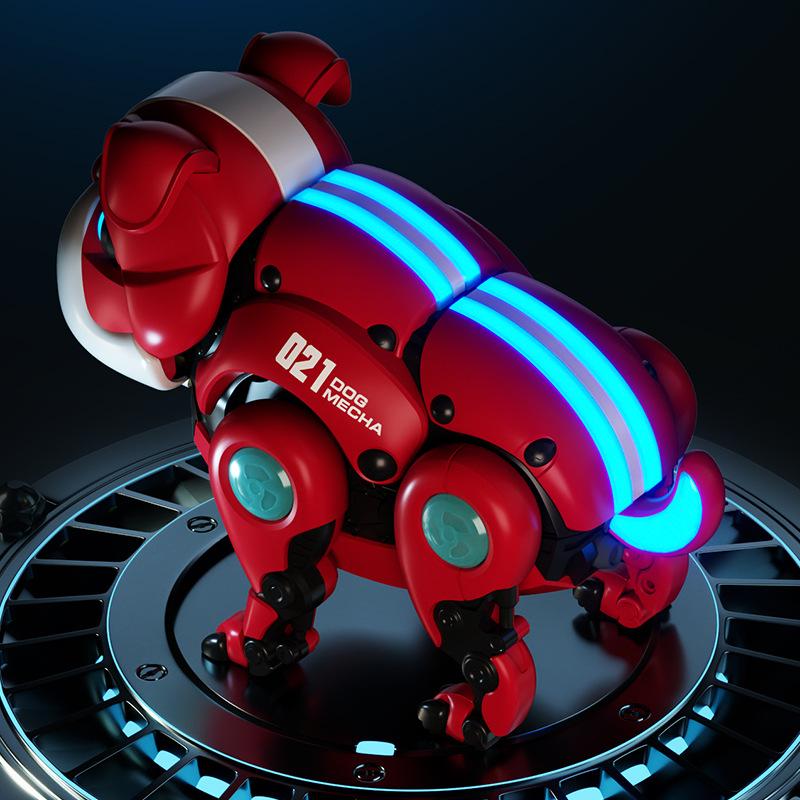 Dance Music Bulldog Robot Intelligent Interactive Dog Including Light Playthings Ideal For Children Children Early Education Infant Toy Boys Girl