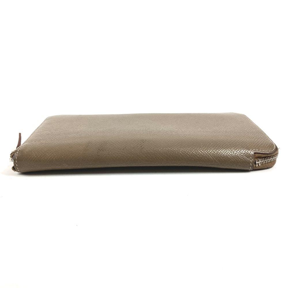 HERMES Azap Long Silk-In Wallet Zip Around Long Wallet Epsom Etoupe gray