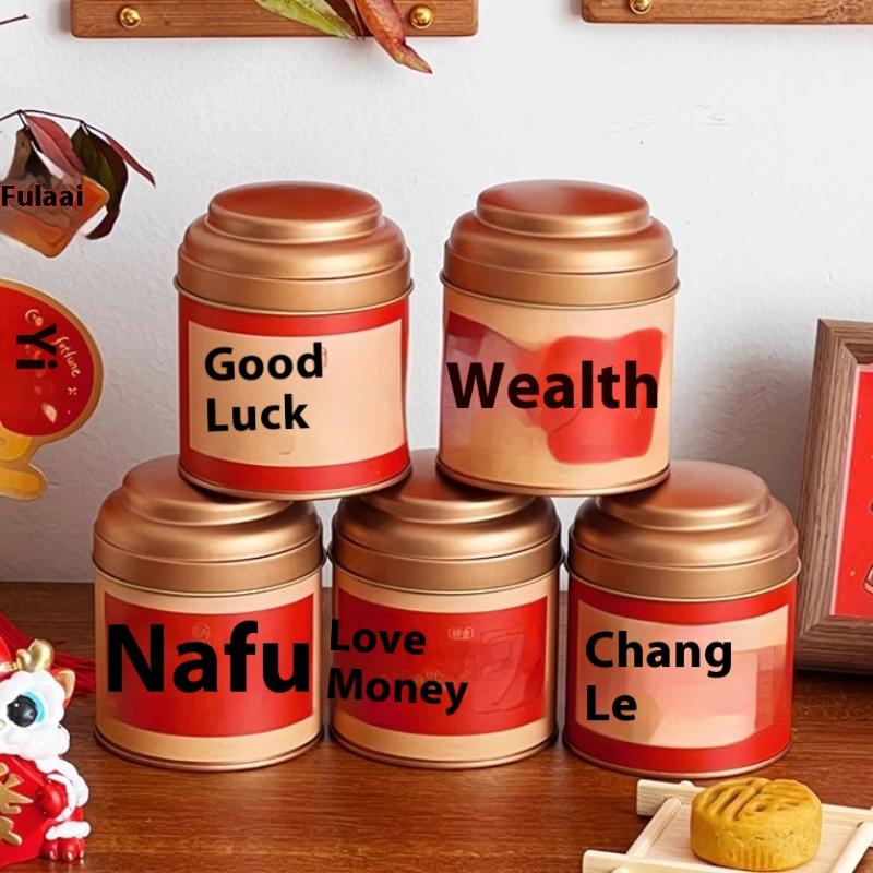 50G Small Tea Tins Canister With Airtight Double Lids,Mini Tin Can Box And Small Round Kitchen Canisters For Tea