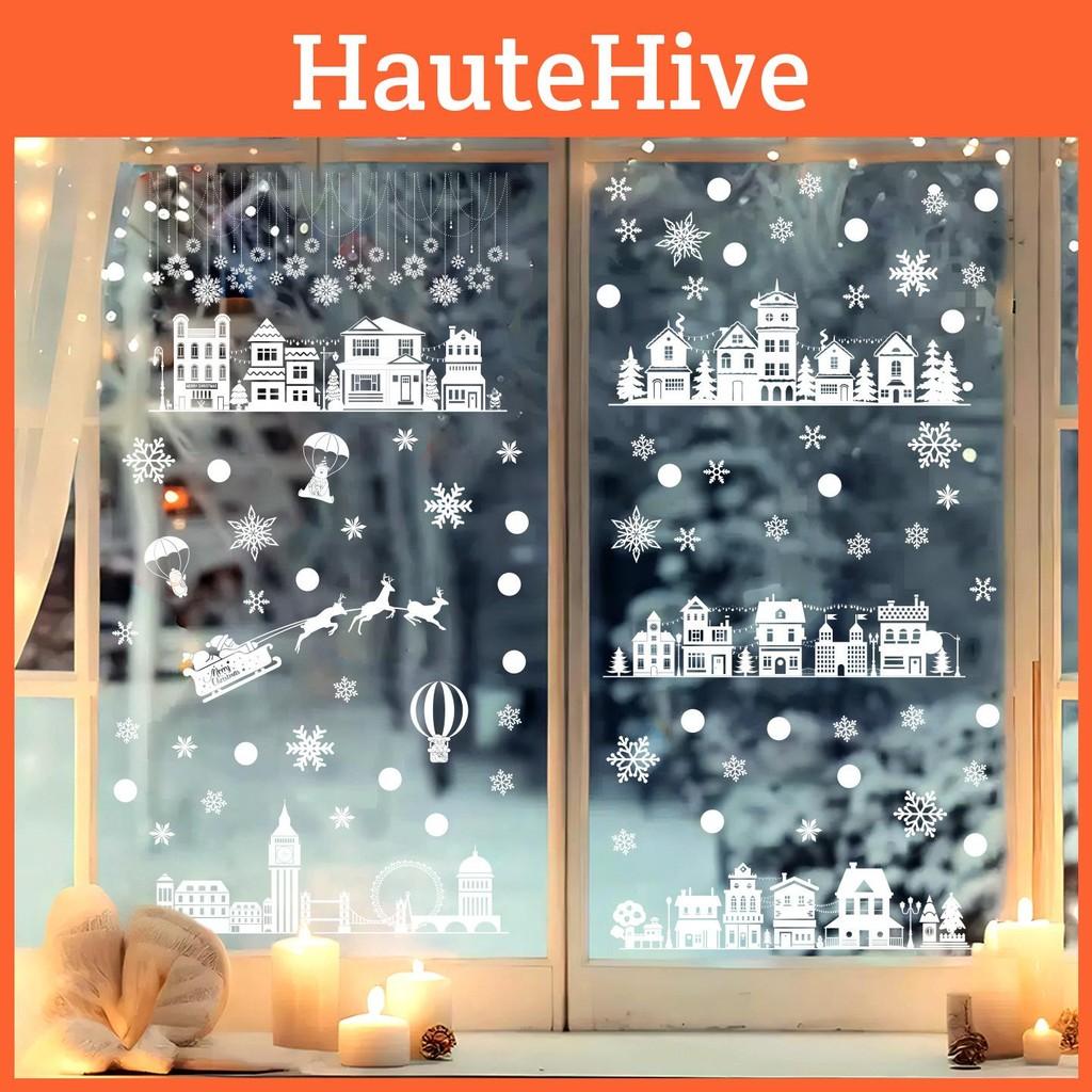 Window Snowflake Christmas House Cling Stickers Set Pvc Static Decor Decals
