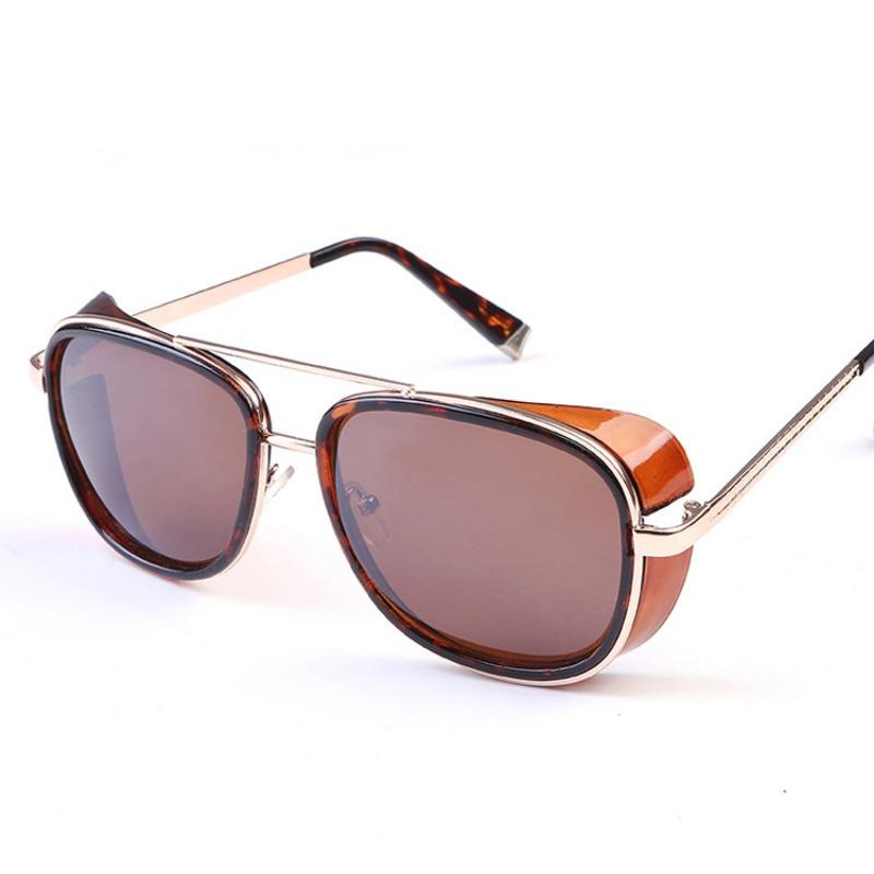 Men's Metal Square Sunglasses Vintage Luxury Men UV Protection Sun Glasses Outdoor Driving Windproof Eyewear UV400 Sun Glasses