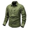 Autumn New Men's Quick-drying Tactical Long-sleeved Shirt Outdoor Workwear Loose Multi-pocket Harajuku Lapel Shirt