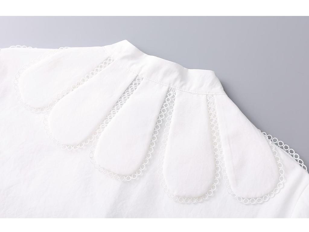 Nanyou Elegant French Petal Collar Women's Spring Shirt