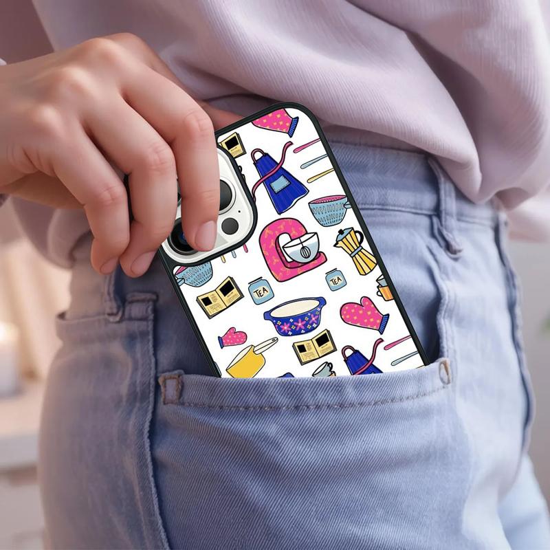Kitchen Utensil Colored Silhouettes Phone Case For iPhone 17 Air 15 16e 14 13 Pro Max Coque 12 11 Pro Max PLUS cover