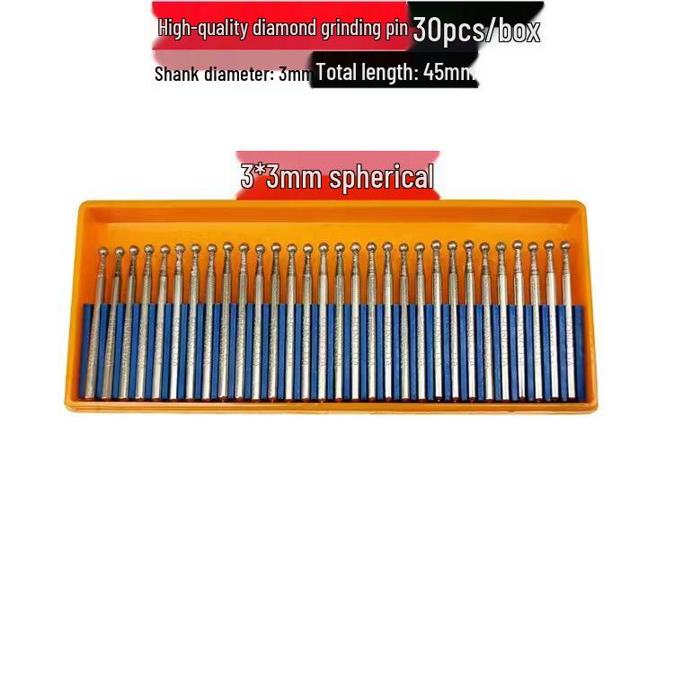 

Набор алмазных шлифовальных игл разной формы - 3 мм абразивные гравировальные и полировальные головки
