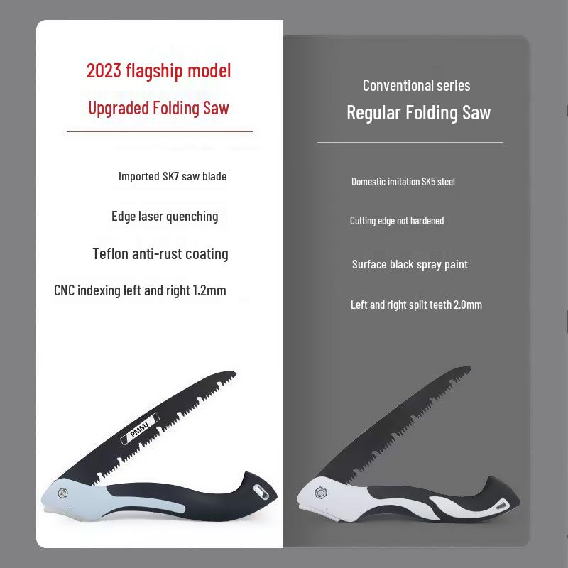 Compact Folding Outdoor Hand Saw - Manganese Steel Blade for Wood & Bamboo