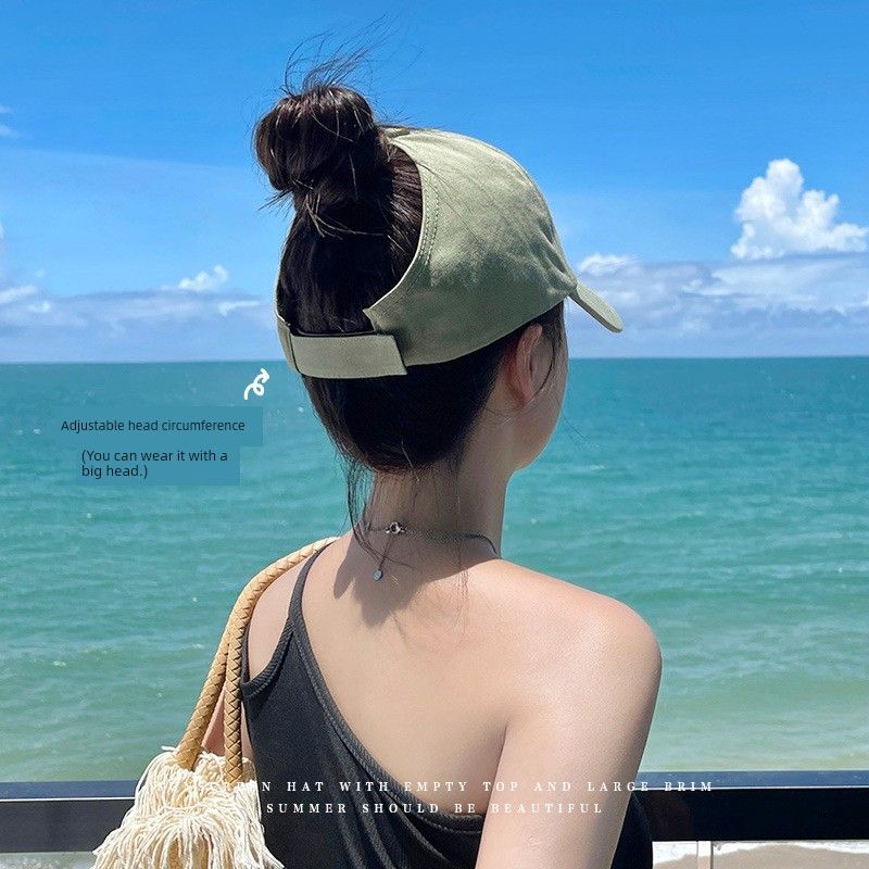 Hat Women's Summer Sun-Proof Topless Hat Sun Baseball Cap Breathable Korean Style Fashion Tide All-Matching Peaked Cap