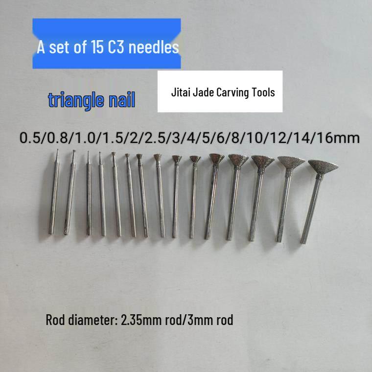 Diamond Jade Carving Tool Set: Polishing & Grinding Needles for Stone