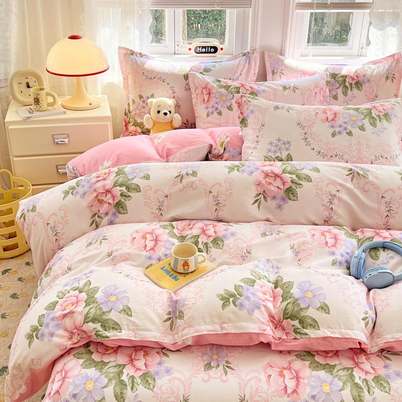 Bedding Four-piece Set Cotton Bed Sheet Quilt Cover Pillowcase