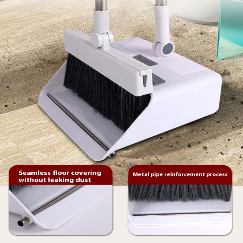 4 In 1 Broom Combo Set With Broom Dustpan Squeegee Floor Brush Multi Purpose Cleaning Tool For Home Commercial Use