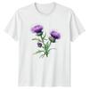 Chardon Fleur Écossaise Flore Graphique T-shirt Hommes Femmes Unisexe Plante T-shirt Unisexe T-shirt