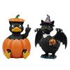 Halloween Ornament Pumpkin King Cat Duck Black Cat in Pumpkin Angry Expression Middle Finger Gesture Spooky Season Decor