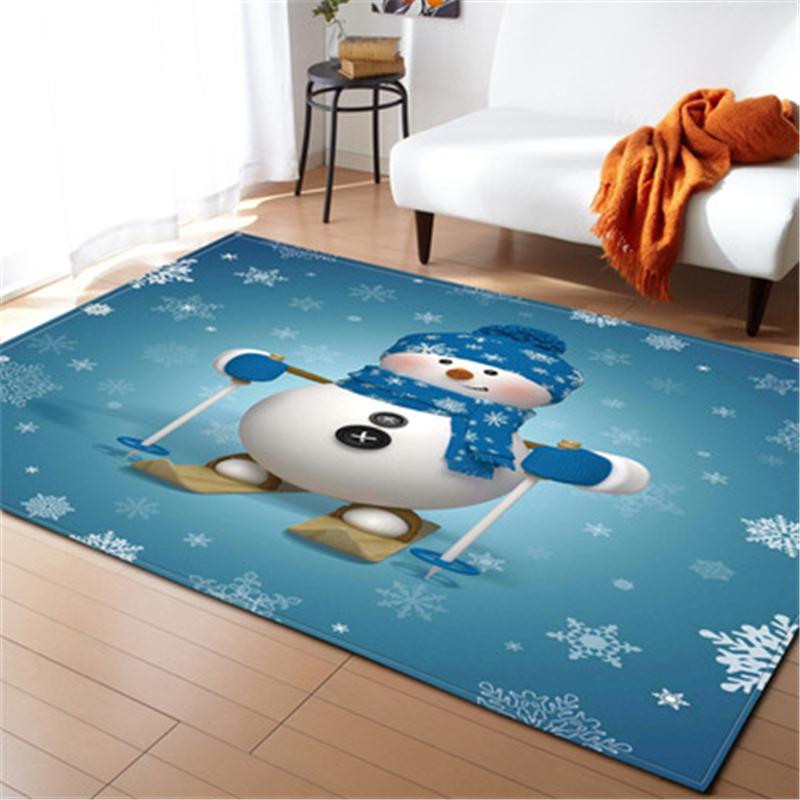 Christmas Living Room Area Rug  Santa Claus Bedroom Decor Children Play 3D Carpets Memory Foam Home Decor Kitchen Rug Floor Mat