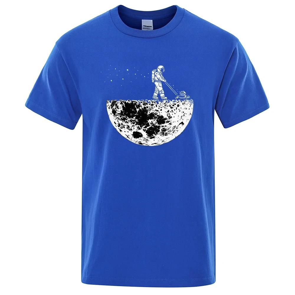 Astronauter Värdesätter Månmiljön Roliga Grafiska T-shirts Herr Lös Oversize Kläder Bomull Sommar Mjuk T-shirt Hip Hop Tee