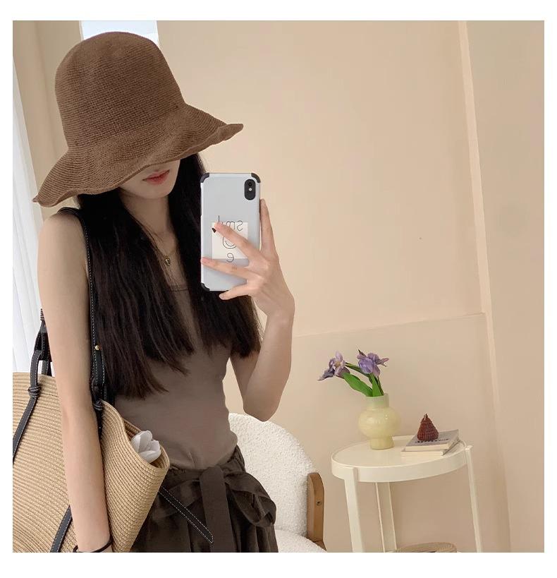 Women's Japanese Handmade Woven Straw Sun Hat - Spring/Summer Thin, Breathable Beach & Travel Bucket Hat