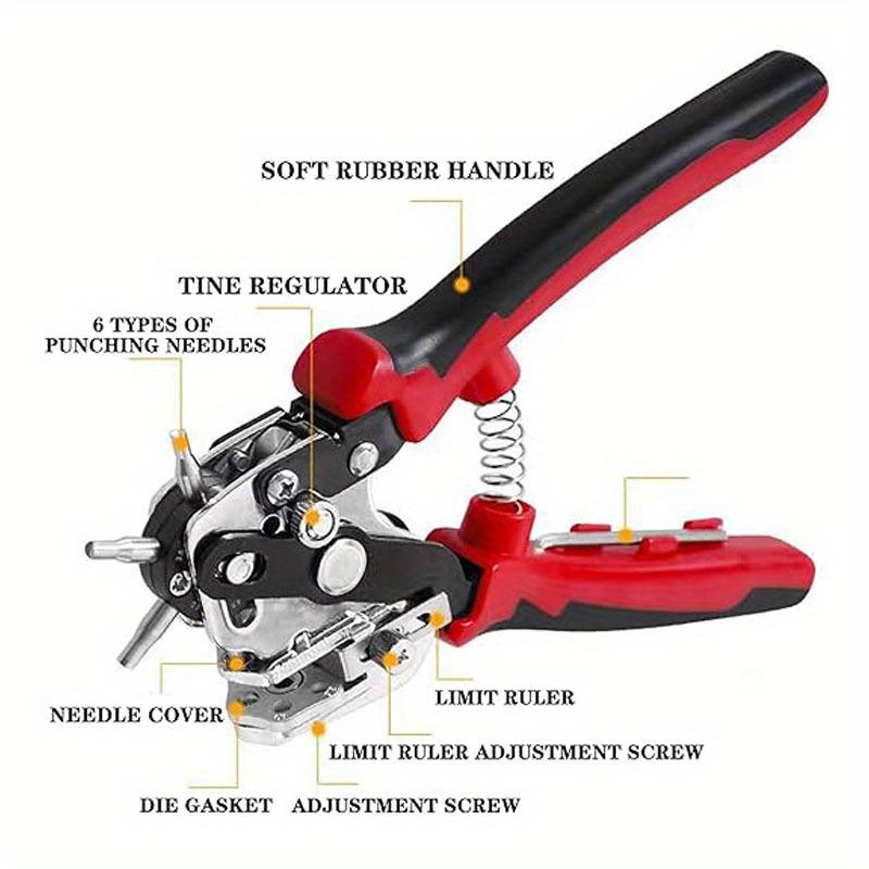 Leather Hole Punch Pliers for DIY Crafts/Belts/Watch Straps/Thin-Iron-Sheets/Paper-Cards Heavy Duty