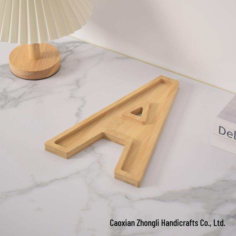 Bamboo Wood Letter Tray for Parties and Celebrations: Dessert, Deli, Fruit, or Dinner Plate